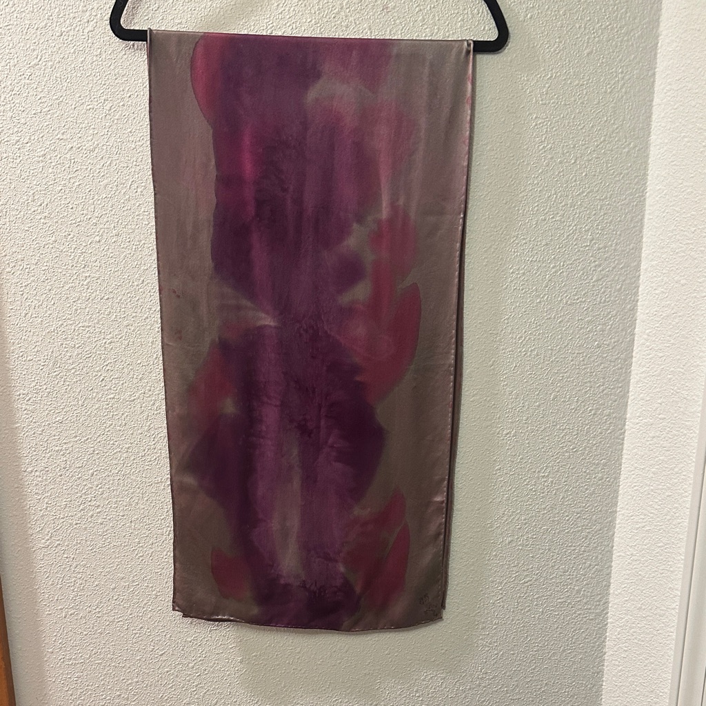 Source Unknown Purple And Pink Silk Scarf